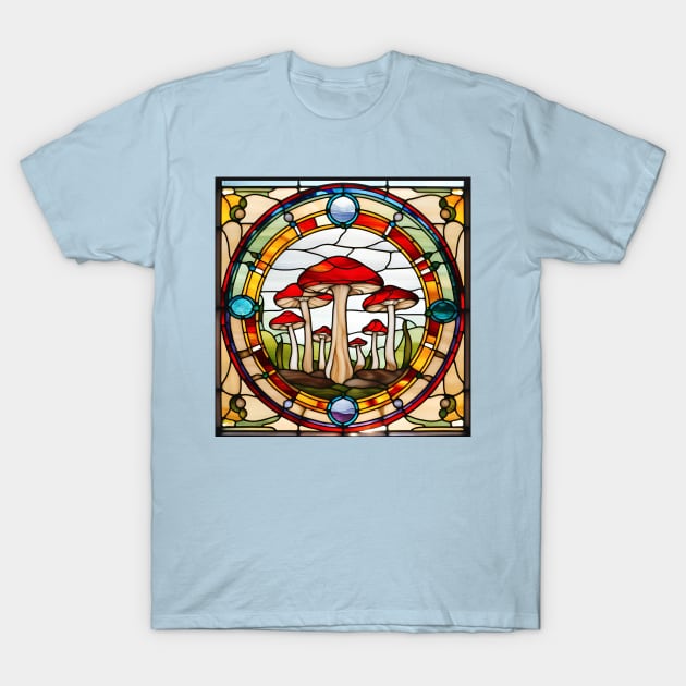 Red Mush Flush Stained Glass T-Shirt by Xie